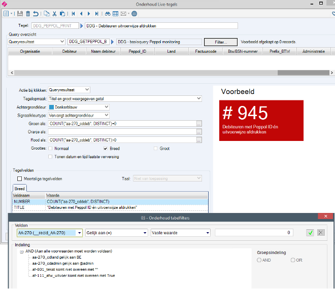 Livetegel Debiteur ID's